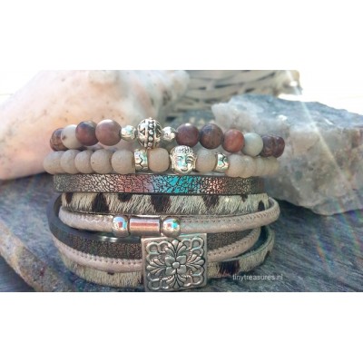 vacht leren wikkel armband vacht leren wikkel armband